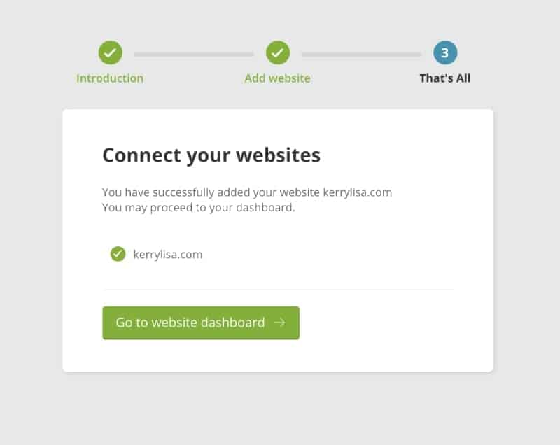 Successfully connected to ManageWP