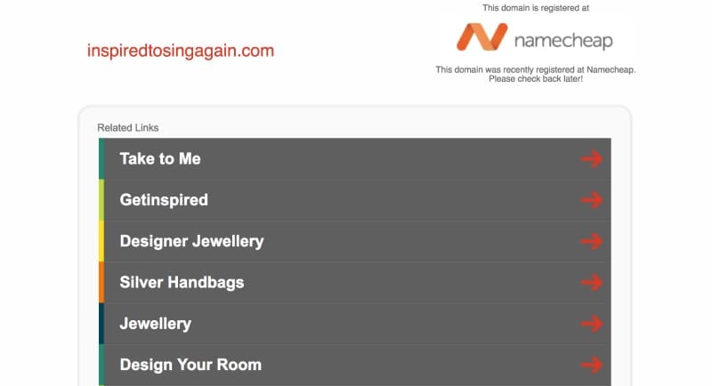 Namecheap's registered at page