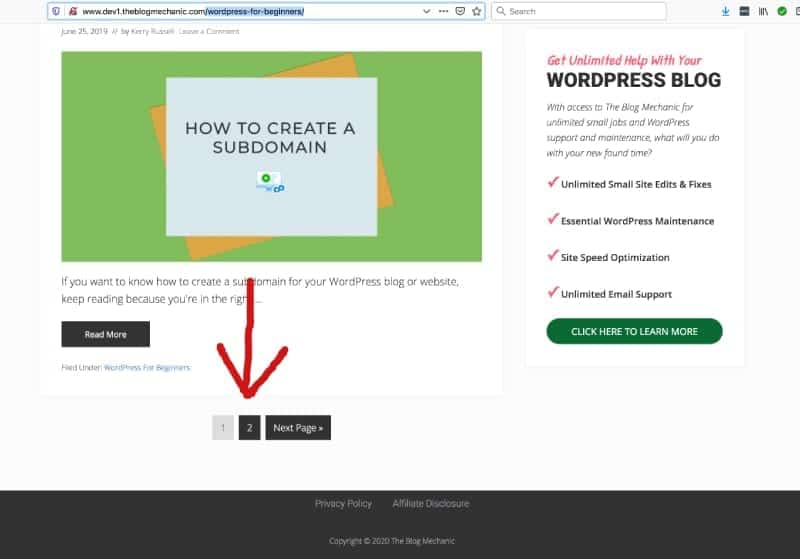 WordPress pagination not working on page 2 or greater