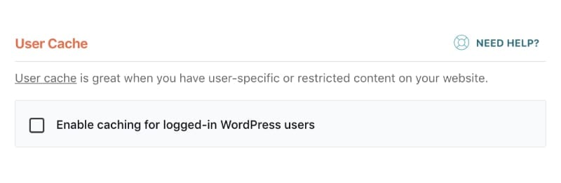 WP-Rocket Enable Caching For Logged-In Users Screenshot