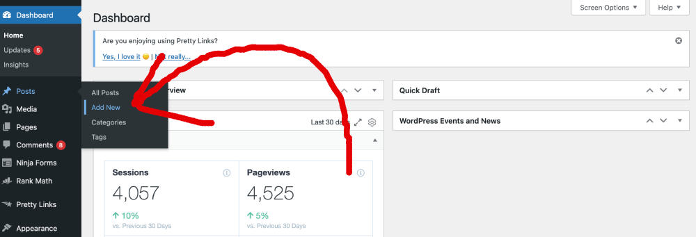 how to publish a new post